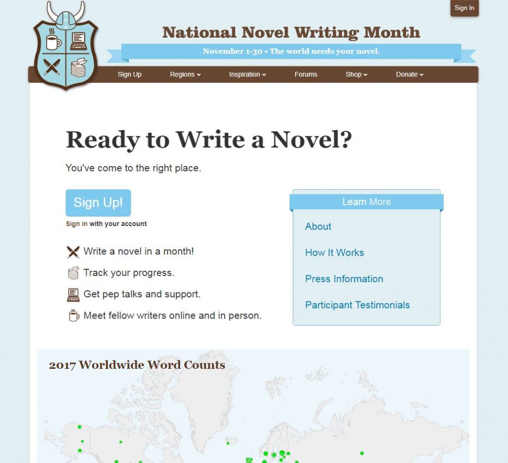 site du NaNoWriMo