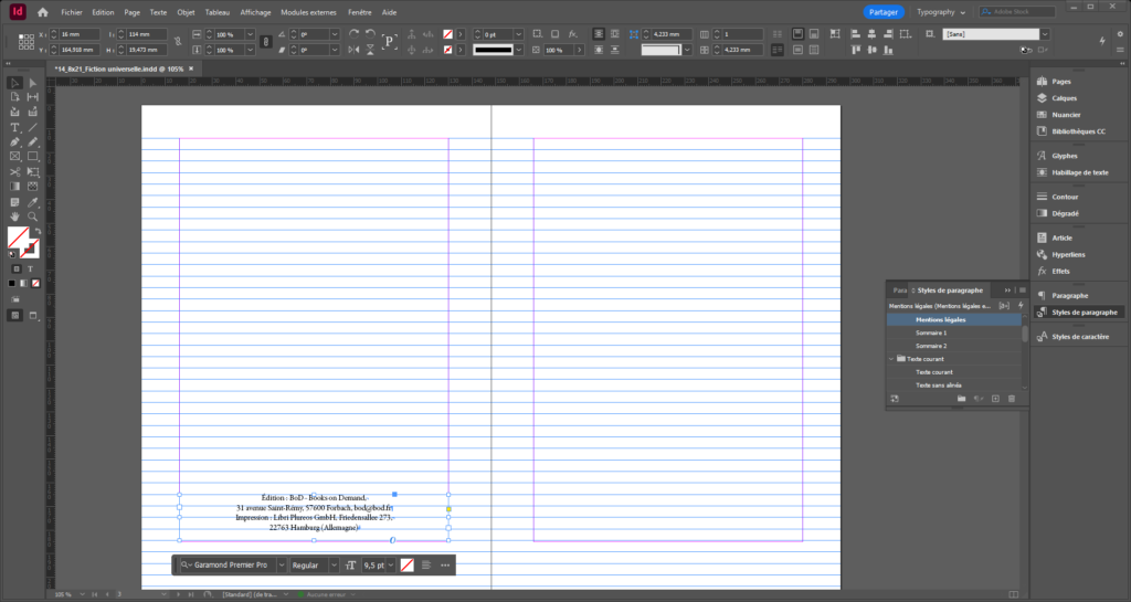 zone de texte InDesign