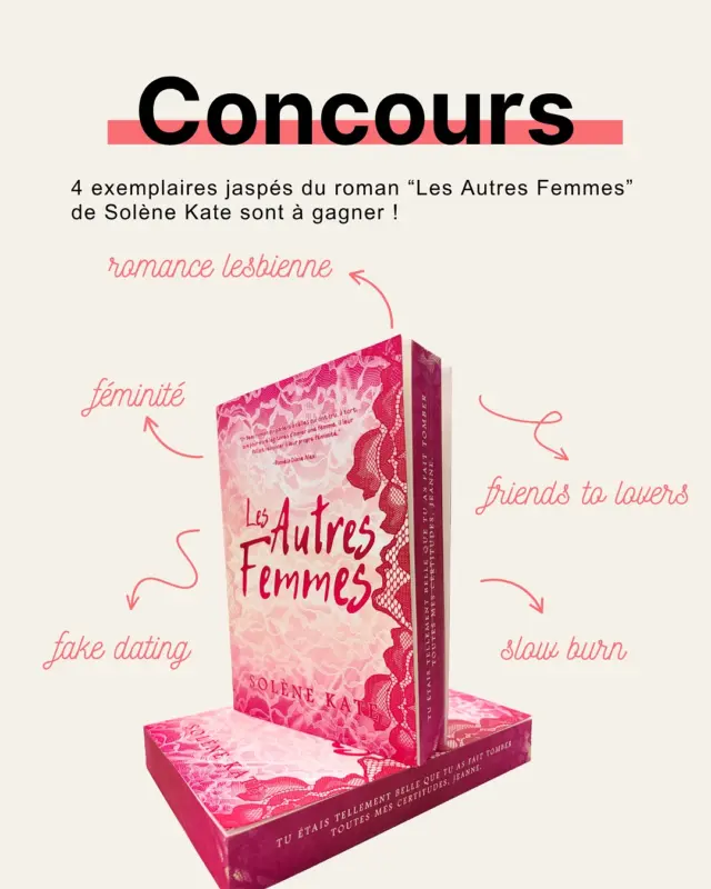 Lesbienne et féminine 💅

C’est ainsi que se définit et se revendique Jeanne dans “Les Autres Femmes”. Une romance poétique qui questionne avec justesse les stéréotypes sur les lesbiennes, tout en célébrant la beauté, l’amitié, l’amour et la liberté d’être soi.

4 exemplaires collector avec jaspage sont à remporter ✨

Pour participer :

🎀 like ce post
🎀 abonne-toi aux comptes @bodfrance et @solenekate
🎀 invite un·e fan de romance F/F en commentaire.

Fin du concours le 13 août. Les 4 gagnant·e·s seront tiré·e·s au sort et annoncé·e·s le 14 août. Bonne chance !

#romancefrancaise #romanceff #slowburnromance #jaspage #concourslittéraire #romancelesbienne #romancesapphique #lesautresfemmes #solenekate #éditioncollector